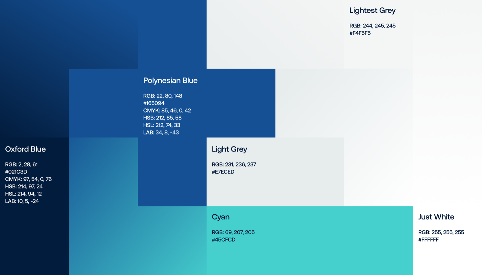 Ultromics Colours &mdash; asymmetric brand color block pattern