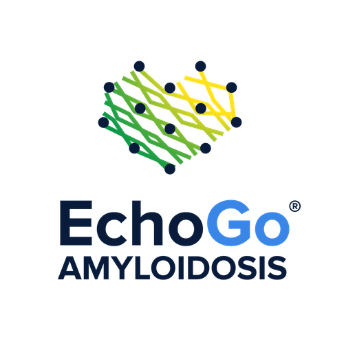 EchoGo Amyloidosis logo, vertical lockup